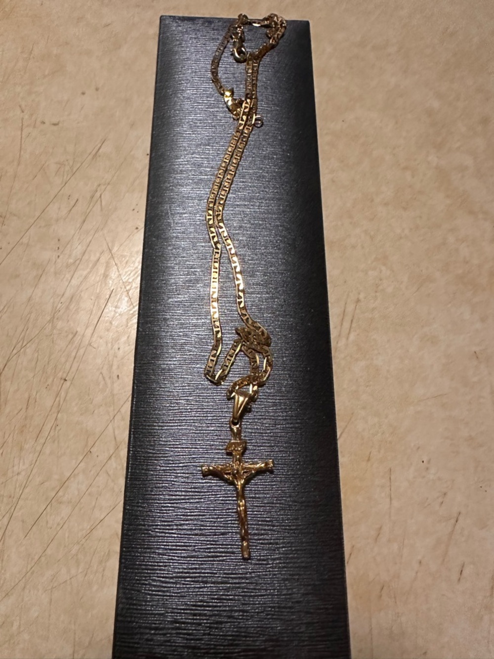 18kt gold filled Gold Crucifix Pendant Necklace -